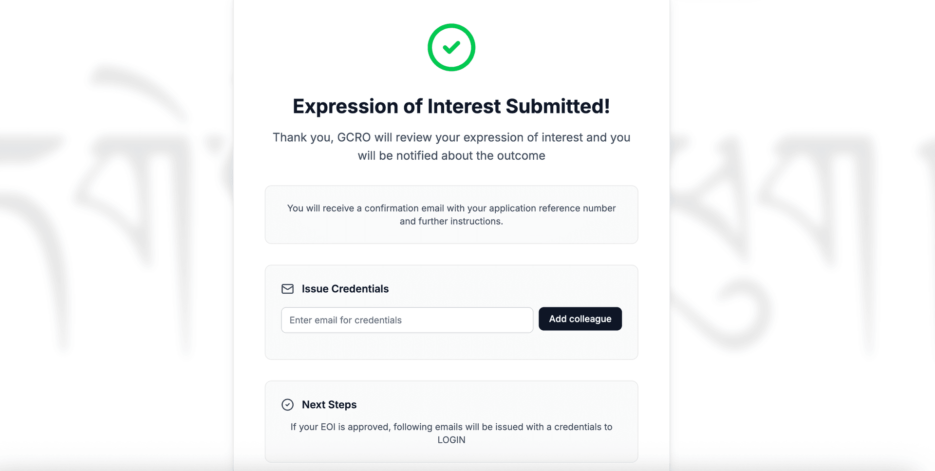 GCRO Expression of Interest Page